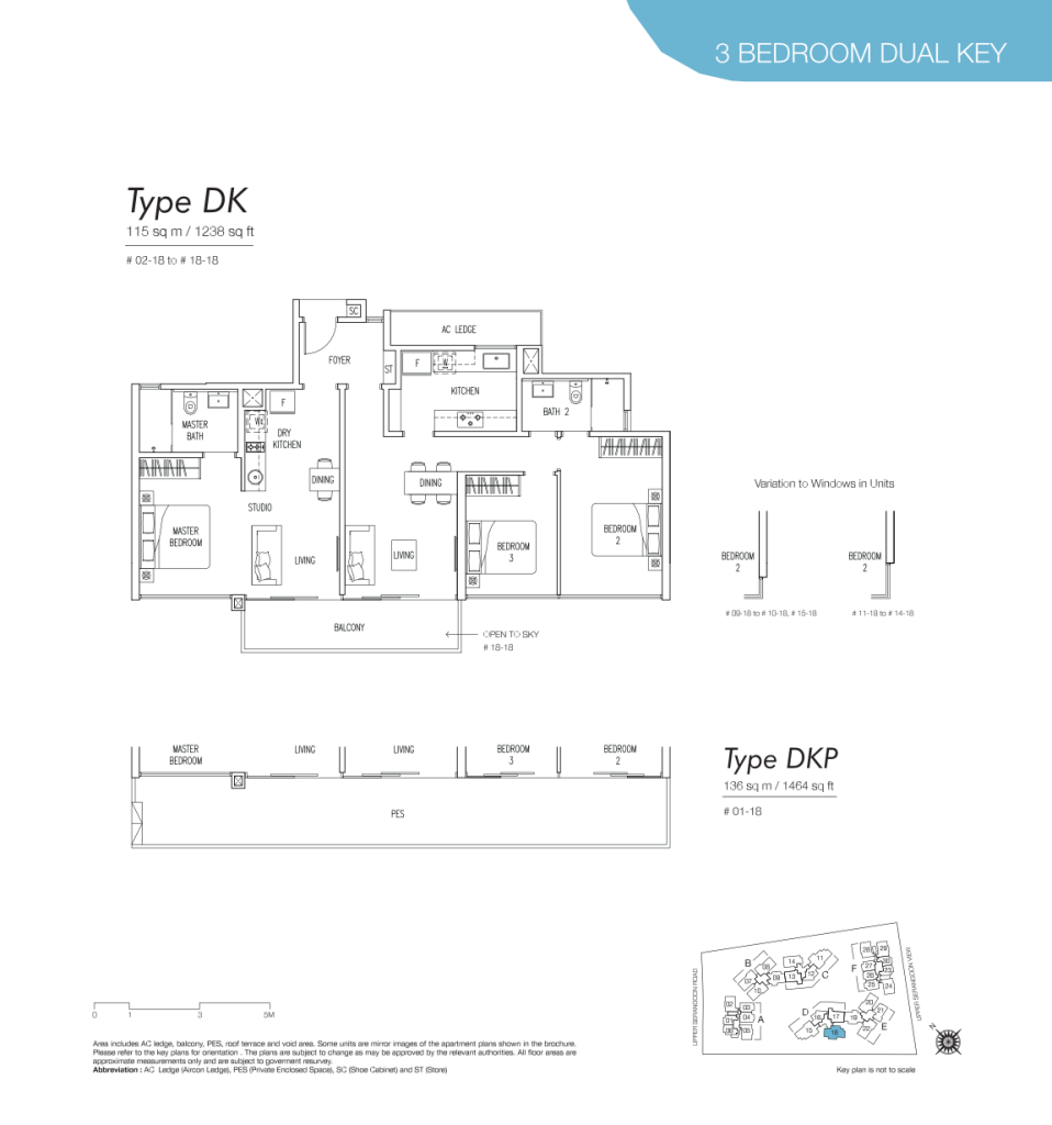 Boathouse Residences floor plan Type DK, 1238 sqft, Hougang, Singapore