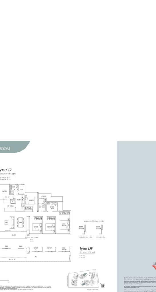 Boathouse Residences floor plan Type D, 1464 sqft, Hougang, Singapore