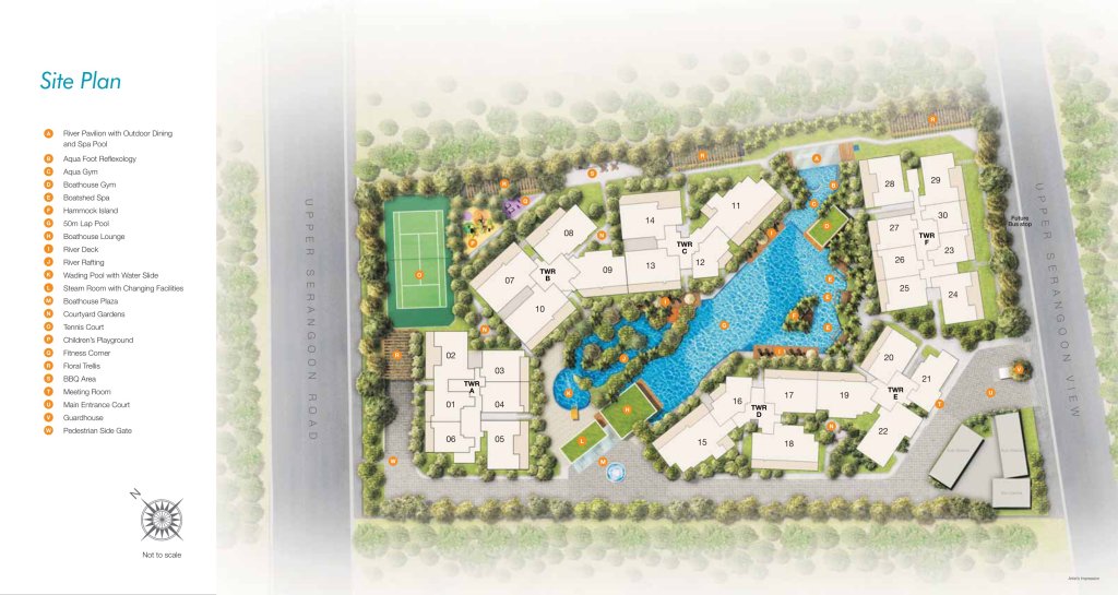 Boathouse Residences site plan, Hougang, Singapore