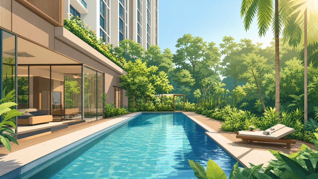 Botanique at Bartley swimming pool and poolside pavilion