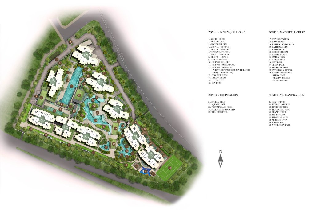 Botanique at Bartley site plan, Serangoon, Singapore