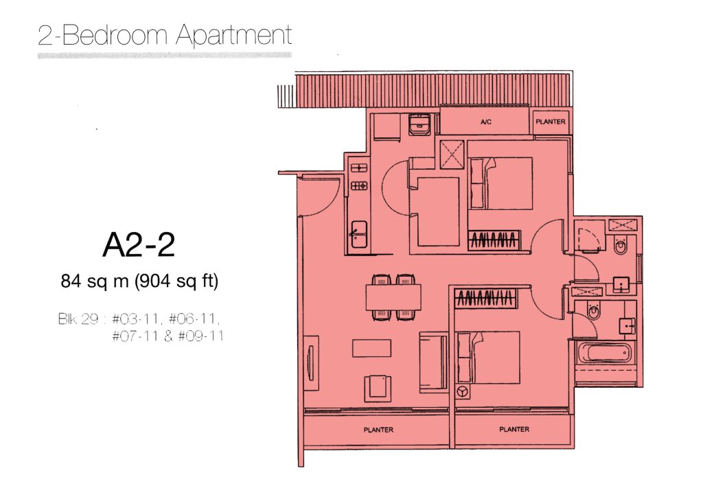 Botannia floor plan 904 sqft Type Type A2-2