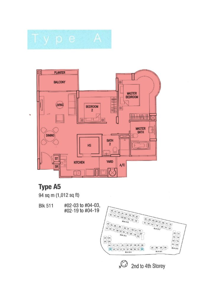 The Calrose floor plan 1,012 sqft Type A
