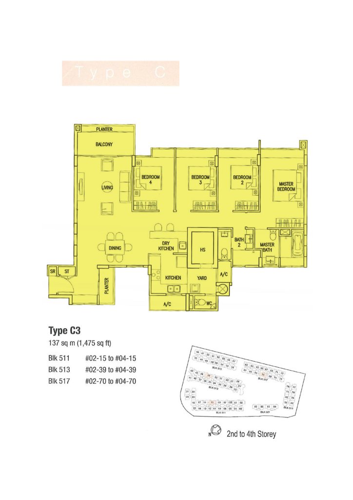 The Calrose floor plan 1,475 sqft Type C3