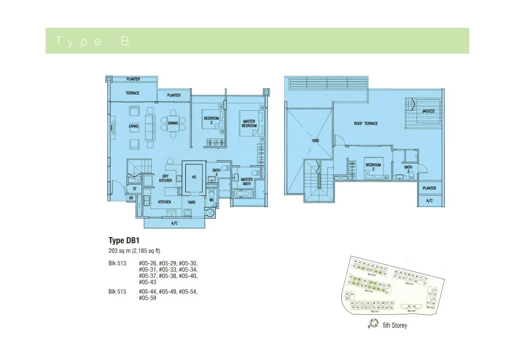 The Calrose floor plan 2,185 sqft Type DB1