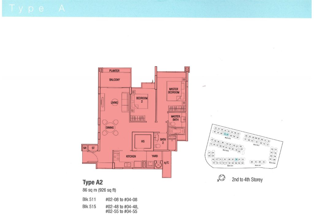 The Calrose floor plan 926 sqft Type A2