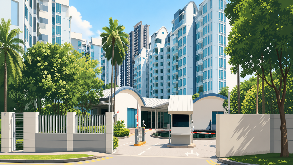 Carabelle arrival entrance and guardhouse