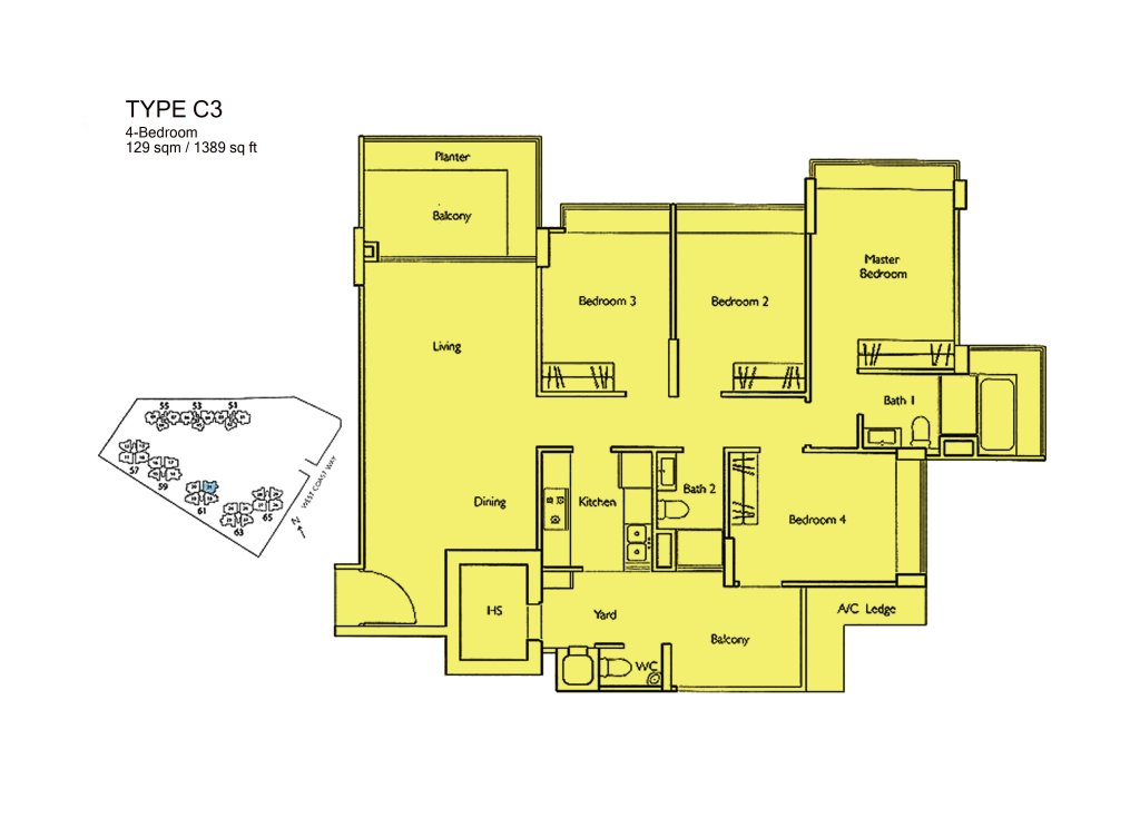 Carabelle floor plan 1,389 sqft Type C3