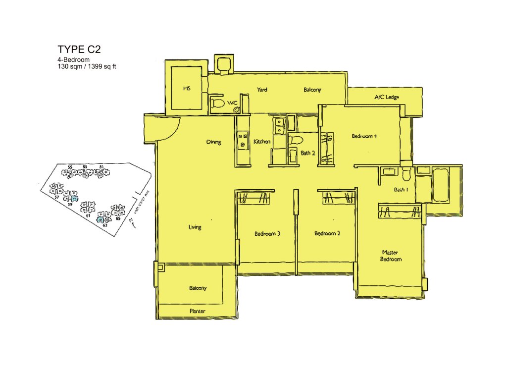 Carabelle floor plan 1,399 sqft Type C2