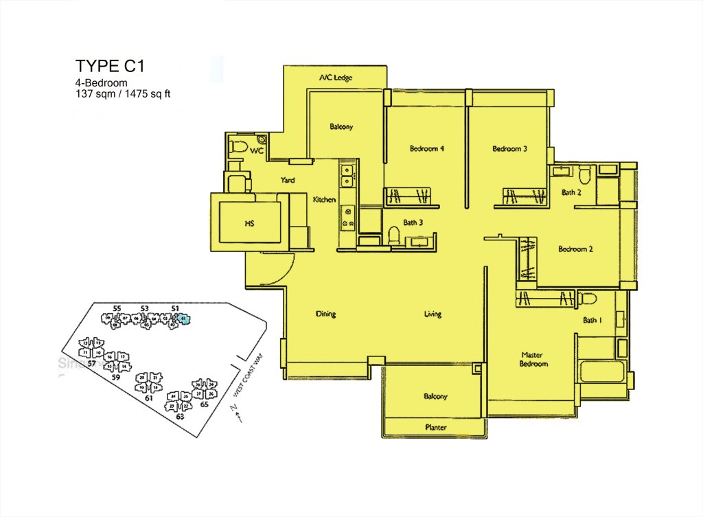 Carabelle floor plan 1,475 sqft Type C1