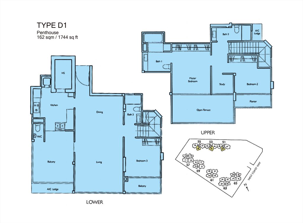 Carabelle floor plan 1,744 sqft Type D1