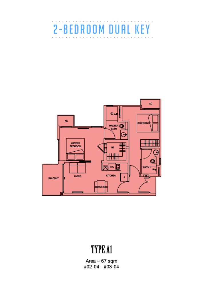 Carpmael Thirty-Eight floor plan Type A1, 721 sqft, Geylang, Singapore