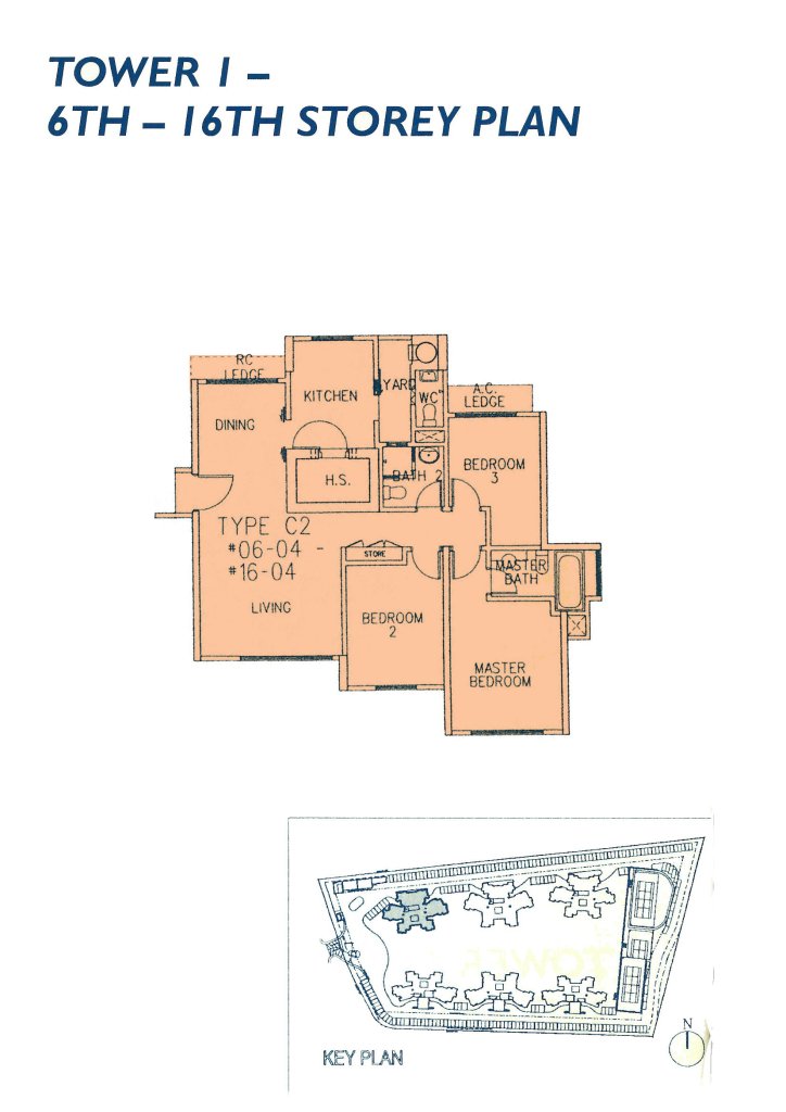 Casablanca floor plan 1,109 sqft Type C2