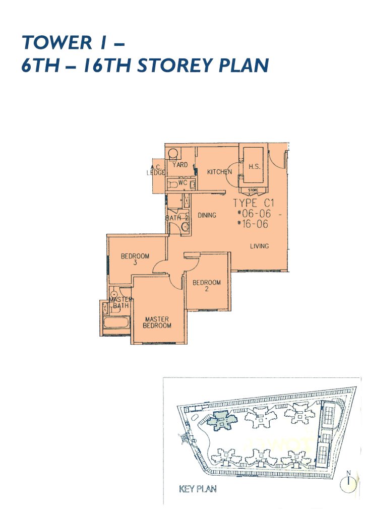 Casablanca floor plan 1,119 sqft Type C1
