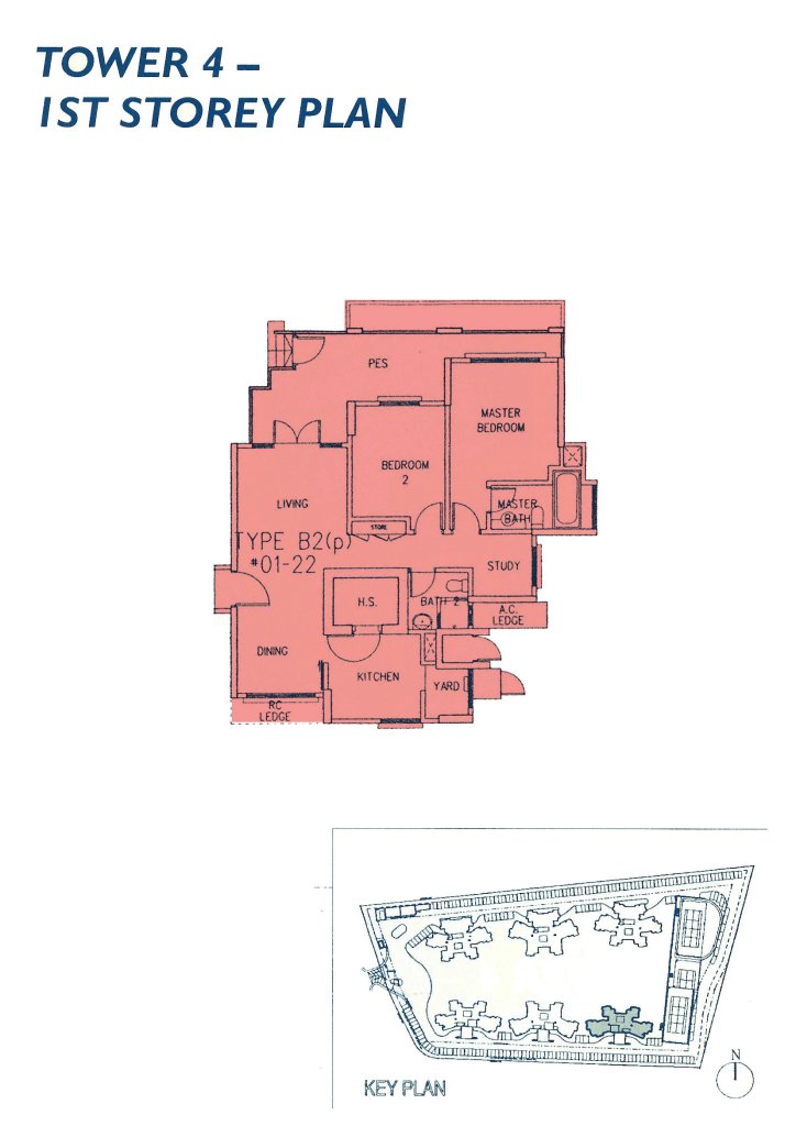 Casablanca floor plan 1,141 sqft Type B2(p)