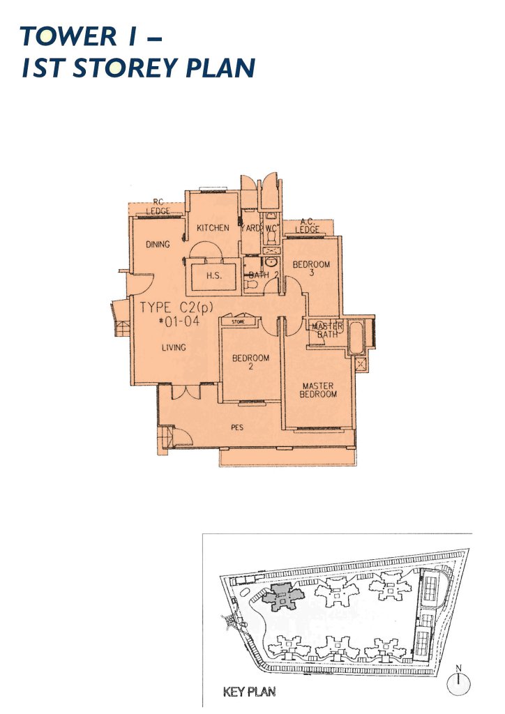 Casablanca floor plan 1,313 sqft Type C2(p)