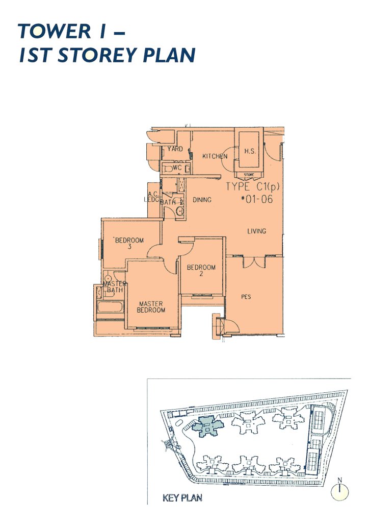 Casablanca floor plan 1,324 sqft Type C1(p)