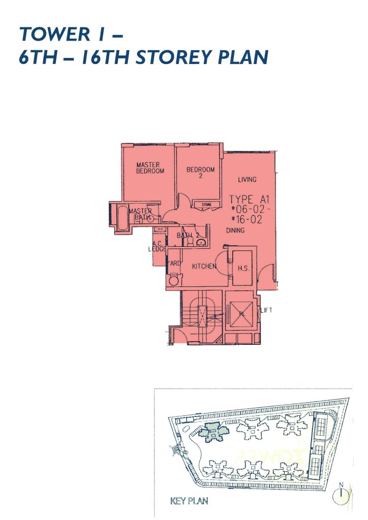 Casablanca floor plan 893 sqft Type A1