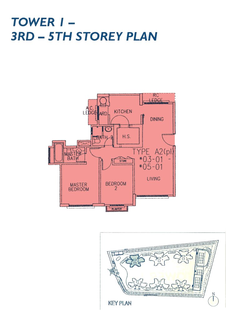Casablanca floor plan 915 sqft Type A2(p1)