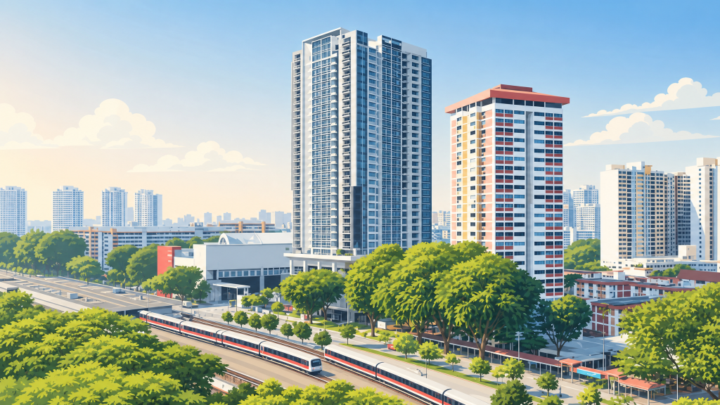 Centro Residences tower amid surrounding housing blocks