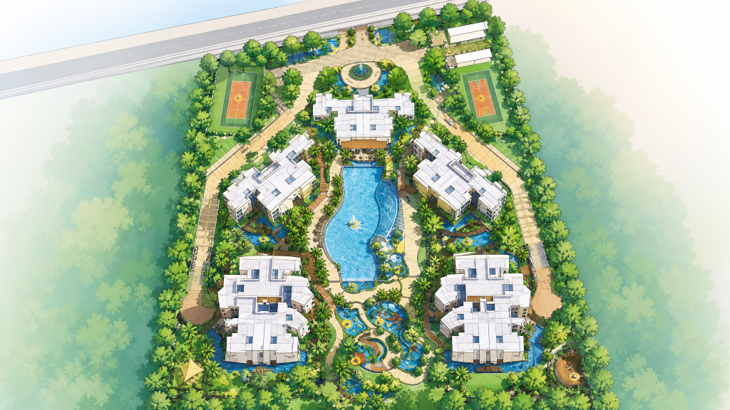 Cote D'Azur aerial view of the site and facilities