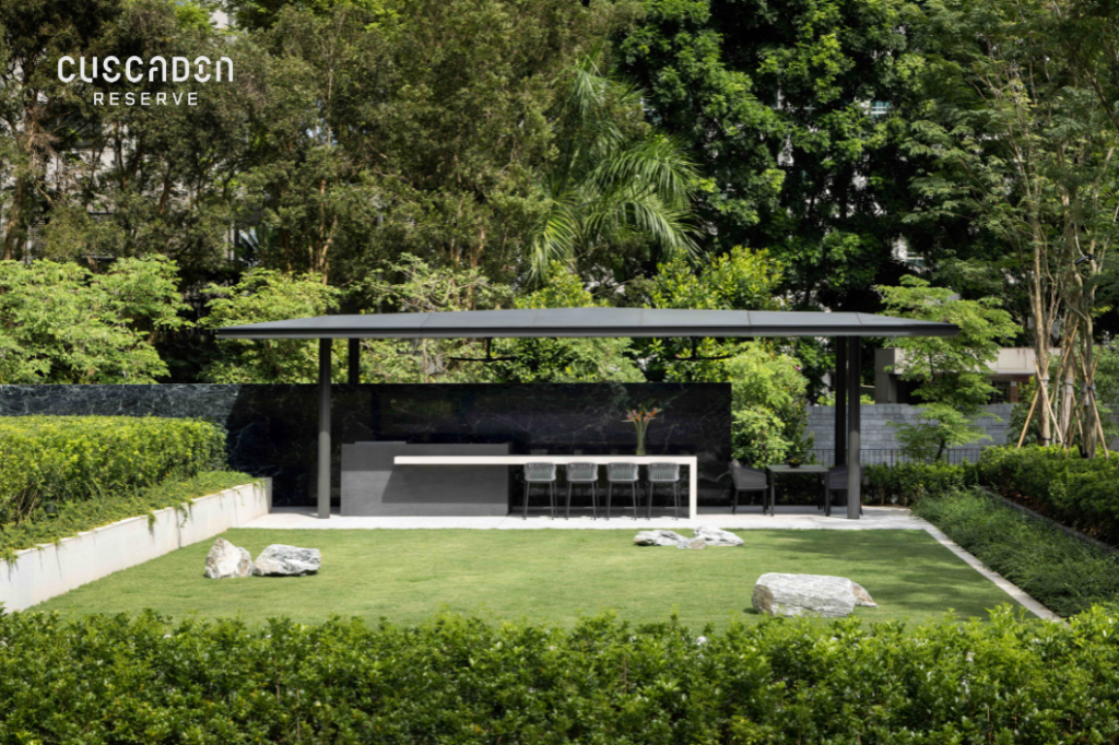 Cuscaden Reserve the garden pavilion on the lawn