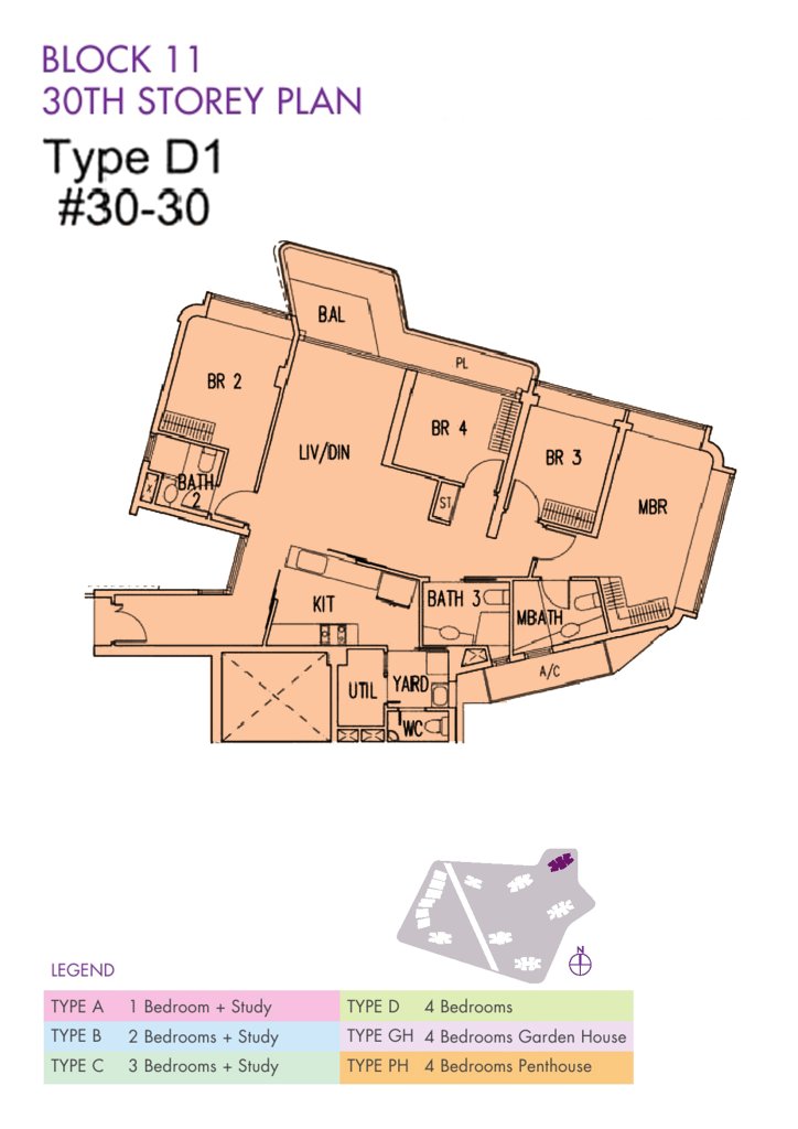D'Leedon floor plan 1,615 sqft Type D1