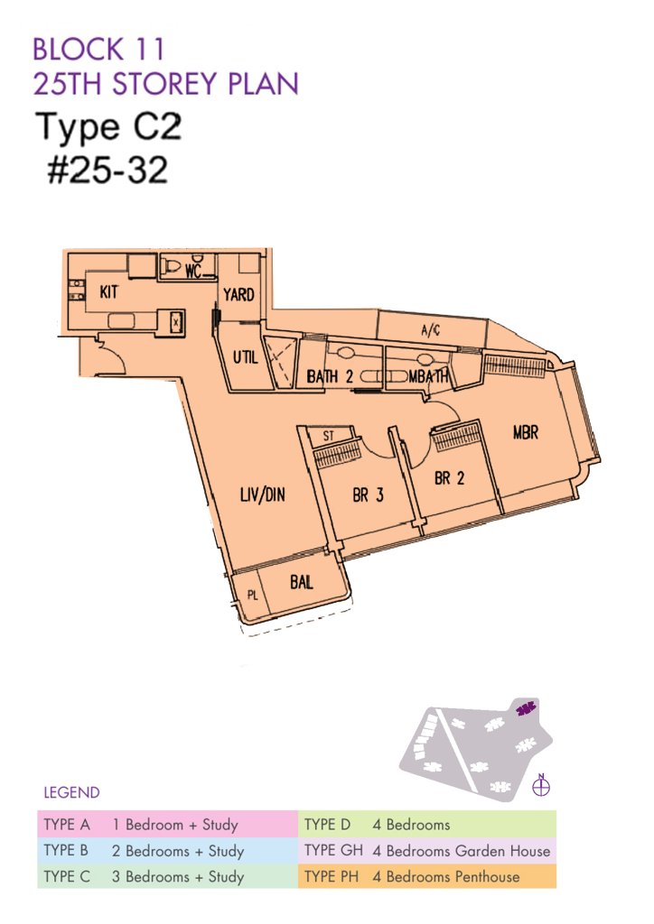 D'Leedon floor plan 1,679 sqft Type C2