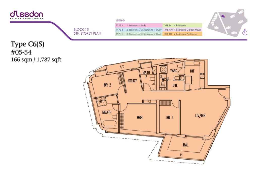 D'Leedon floor plan 1,787 sqft Type C6S