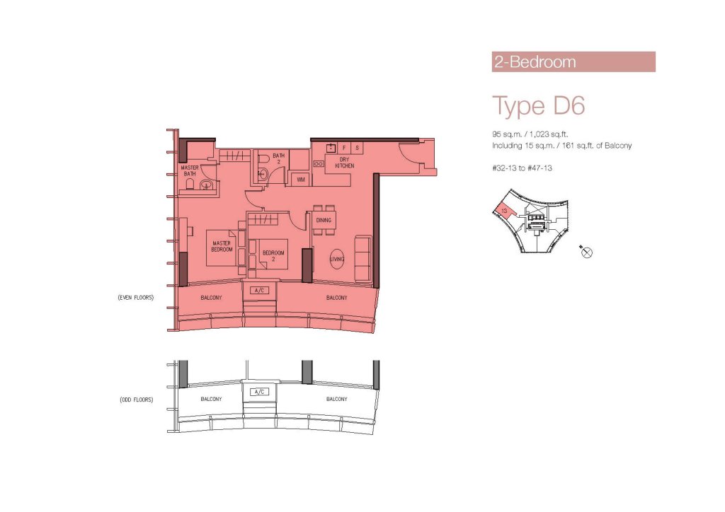 DUO Residences floor plan 1,023 sqft Type D6