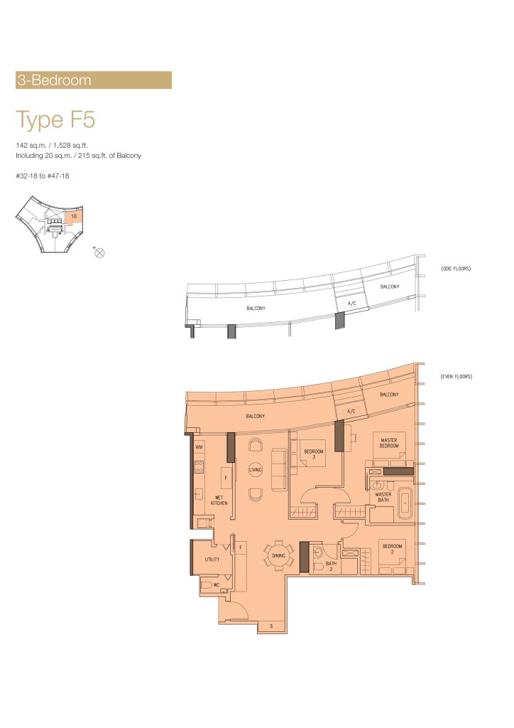 DUO Residences floor plan 1,528 sqft Type F5