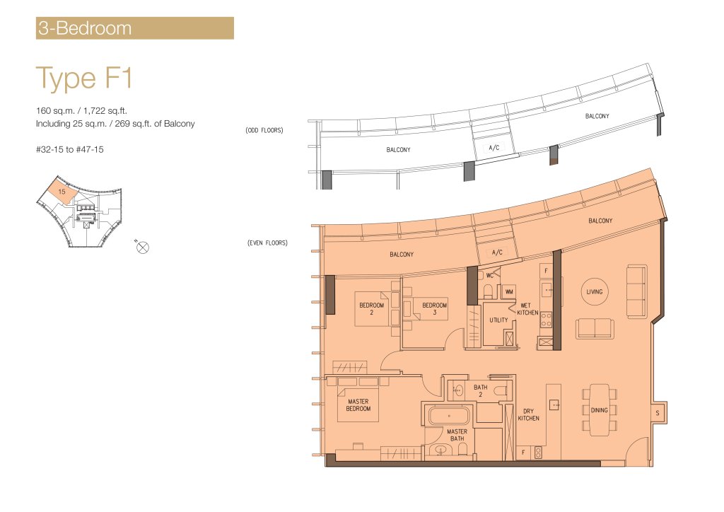 DUO Residences floor plan 1,722 sqft Type F1