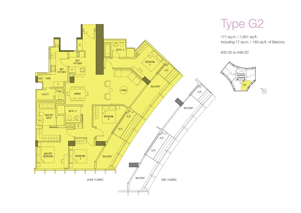 DUO Residences floor plan 1,841 sqft Type G2