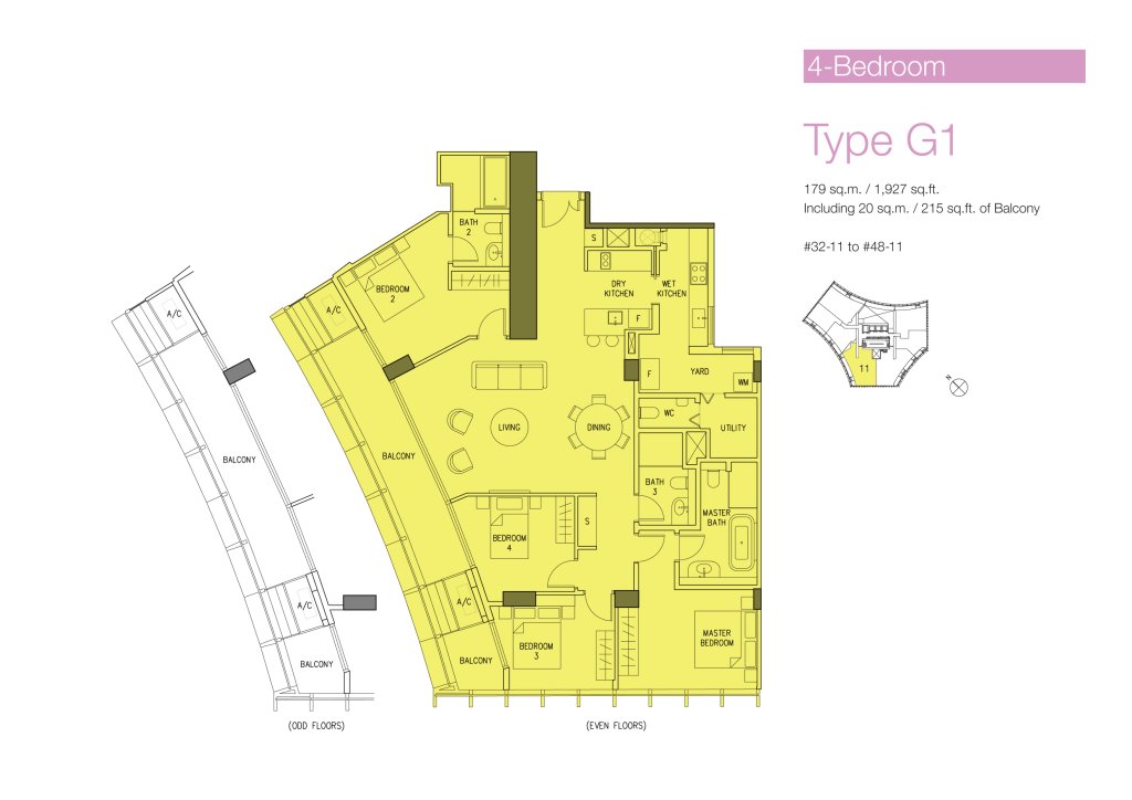 DUO Residences floor plan 1,927 sqft Type G1