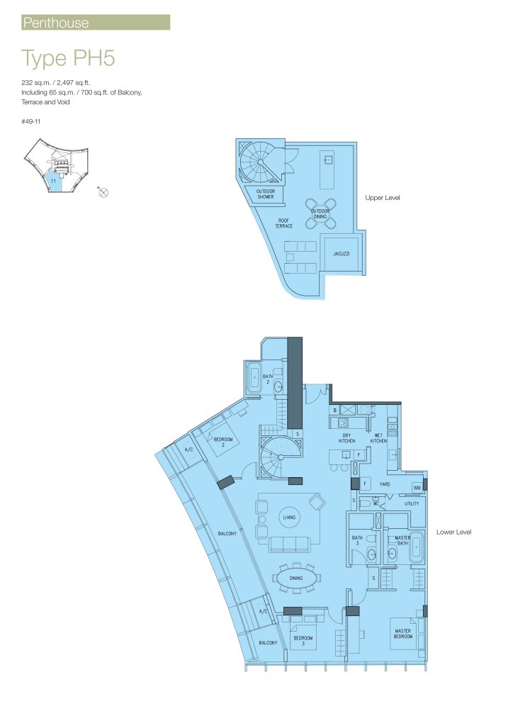 DUO Residences floor plan 2,497 sqft Type PH5