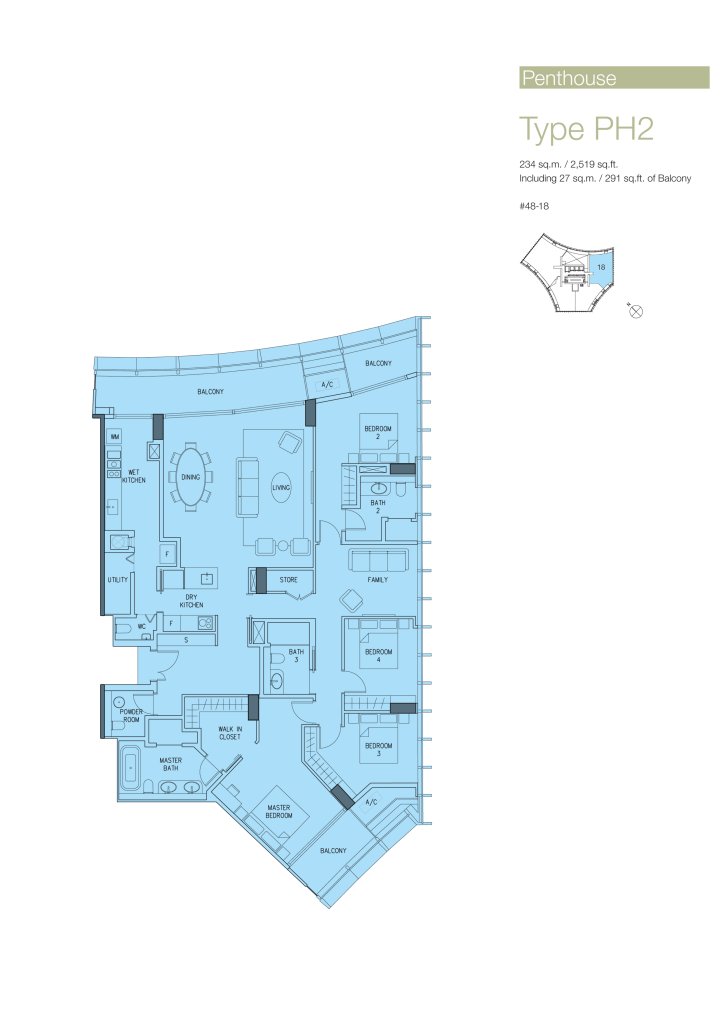 DUO Residences floor plan 2,519 sqft Type PH2