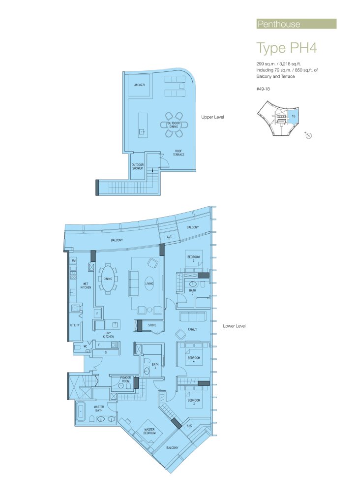 DUO Residences floor plan 3,218 sqft Type PH4