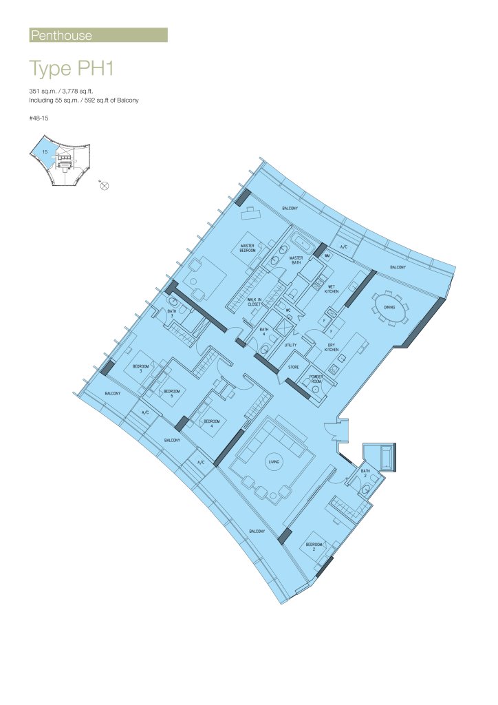 DUO Residences floor plan 3,778 sqft Type PH1