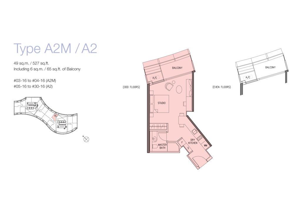 DUO Residences floor plan 527 sqft Type A2M