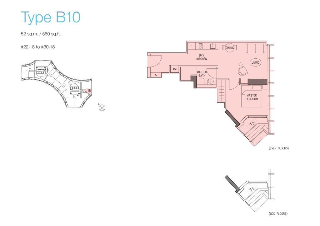 DUO Residences floor plan 560 sqft Type B10
