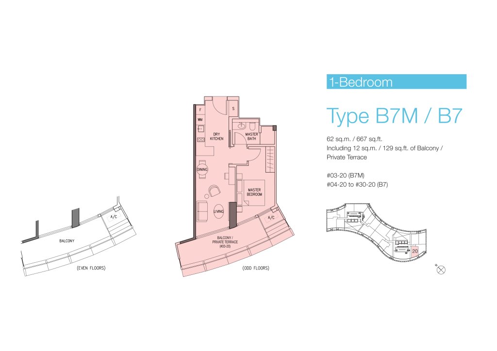 DUO Residences floor plan 667 sqft Type B7M