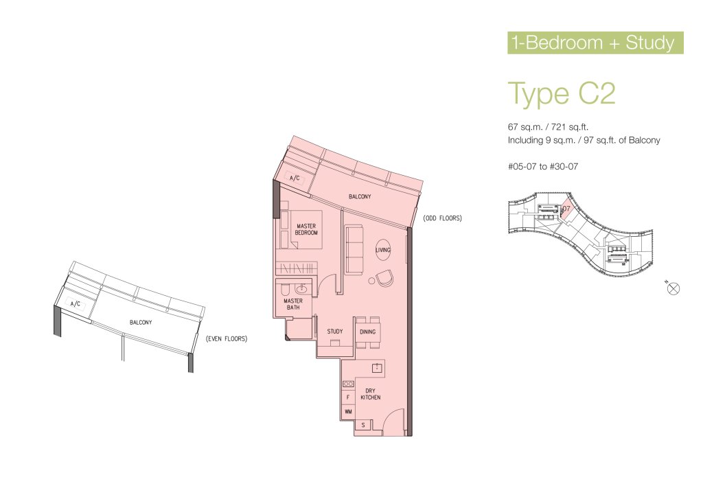 DUO Residences floor plan 721 sqft Type C2