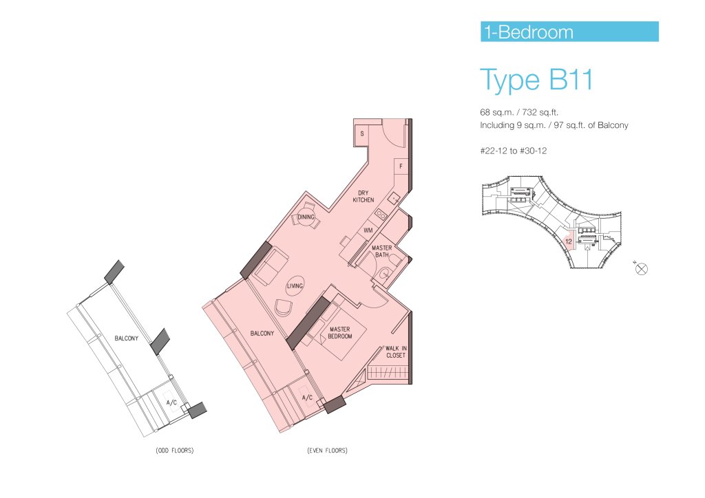 DUO Residences floor plan 732 sqft Type B11