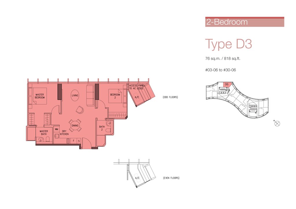 DUO Residences floor plan 818 sqft Type D3