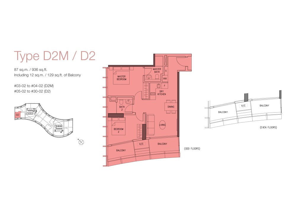DUO Residences floor plan 936 sqft Type D2M