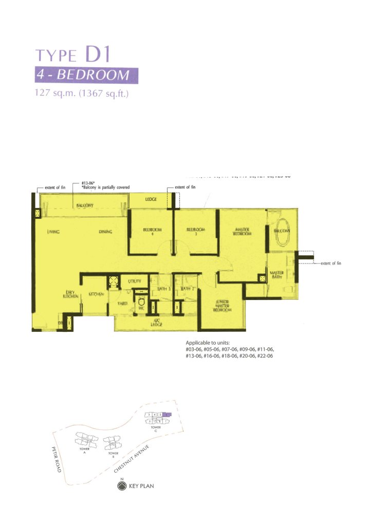 Eco Sanctuary floor plan 1,367 sqft Type 4BR