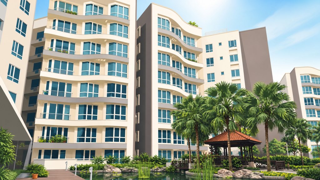 Edelweiss Park Condominiumminium the blocks and garden pavilion