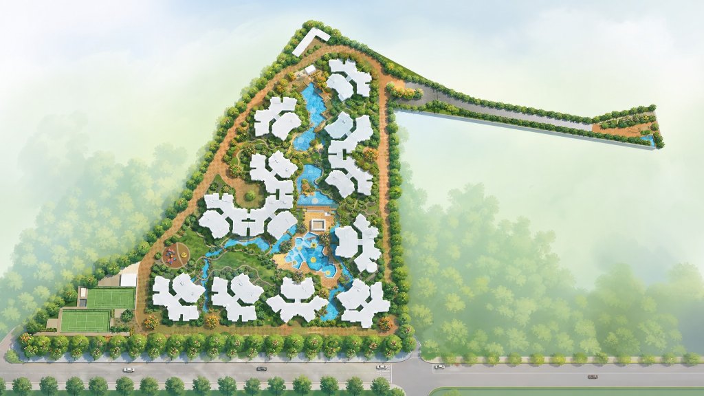 Edelweiss Park Condominiumminium aerial illustration of the site and facilities