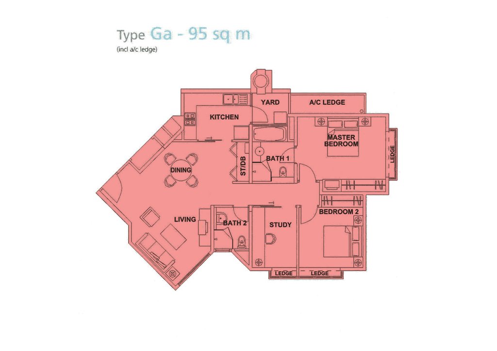 Edelweiss Park Condominium floor plan 1,023 sqft Type Ga