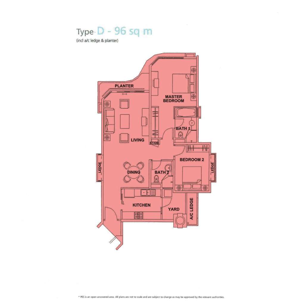 Edelweiss Park Condominium floor plan 1,033 sqft Type TypeD